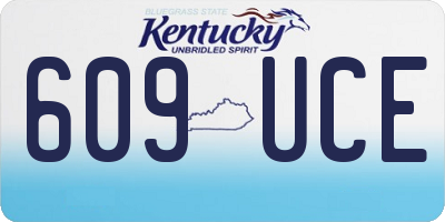 KY license plate 609UCE