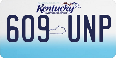 KY license plate 609UNP