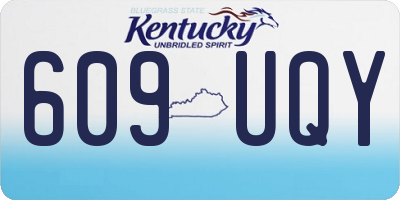 KY license plate 609UQY