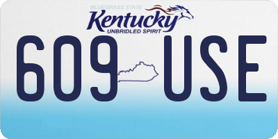 KY license plate 609USE