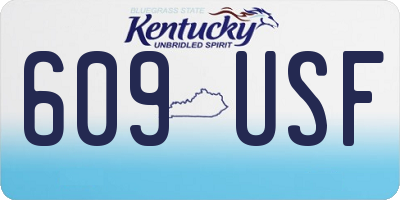 KY license plate 609USF