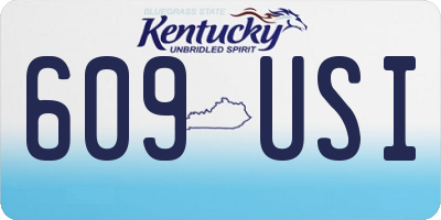 KY license plate 609USI
