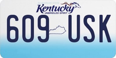 KY license plate 609USK