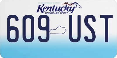 KY license plate 609UST