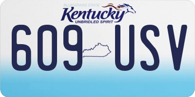 KY license plate 609USV