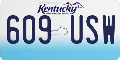 KY license plate 609USW