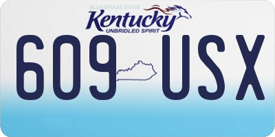 KY license plate 609USX