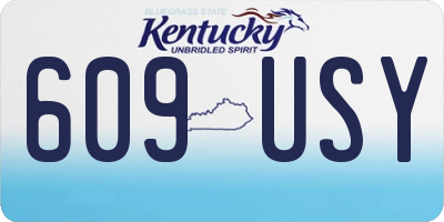 KY license plate 609USY