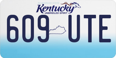 KY license plate 609UTE