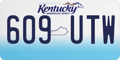 KY license plate 609UTW