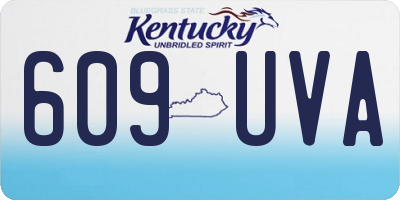 KY license plate 609UVA