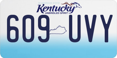 KY license plate 609UVY