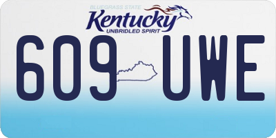 KY license plate 609UWE