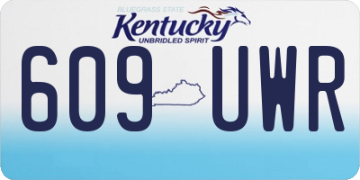 KY license plate 609UWR