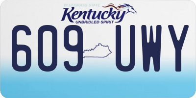 KY license plate 609UWY