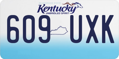 KY license plate 609UXK