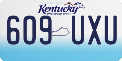 KY license plate 609UXU