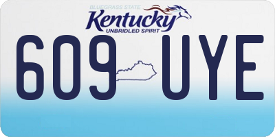 KY license plate 609UYE