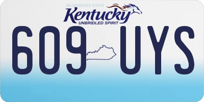 KY license plate 609UYS