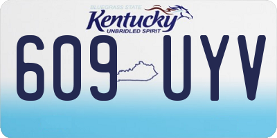 KY license plate 609UYV
