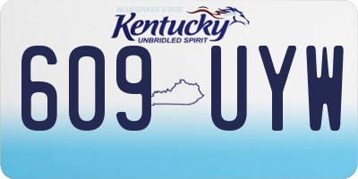 KY license plate 609UYW