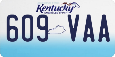 KY license plate 609VAA