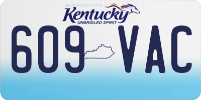 KY license plate 609VAC