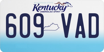 KY license plate 609VAD