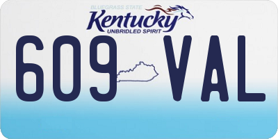 KY license plate 609VAL