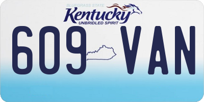 KY license plate 609VAN