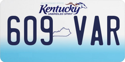 KY license plate 609VAR