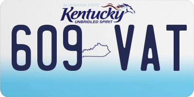 KY license plate 609VAT