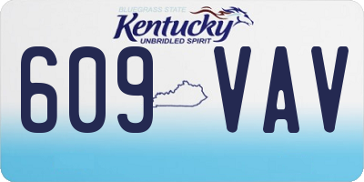 KY license plate 609VAV