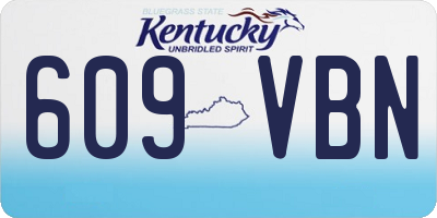 KY license plate 609VBN