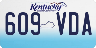 KY license plate 609VDA