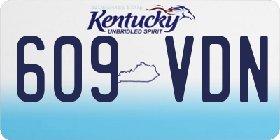 KY license plate 609VDN