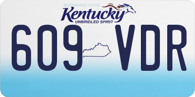 KY license plate 609VDR