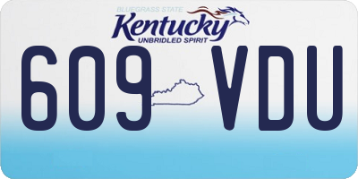 KY license plate 609VDU
