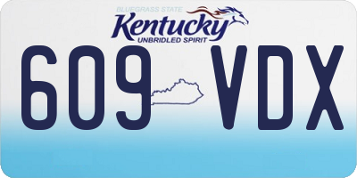 KY license plate 609VDX