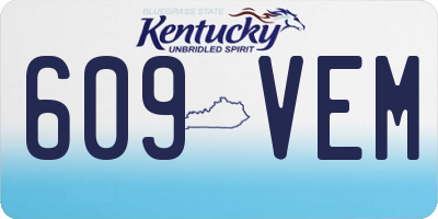 KY license plate 609VEM