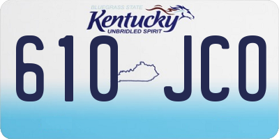 KY license plate 610JCO