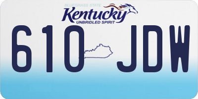 KY license plate 610JDW