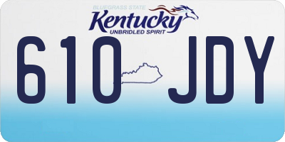 KY license plate 610JDY