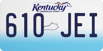 KY license plate 610JEI