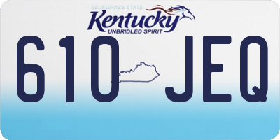 KY license plate 610JEQ