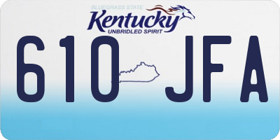 KY license plate 610JFA