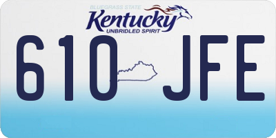 KY license plate 610JFE