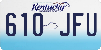 KY license plate 610JFU