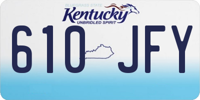 KY license plate 610JFY