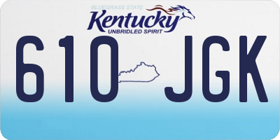KY license plate 610JGK